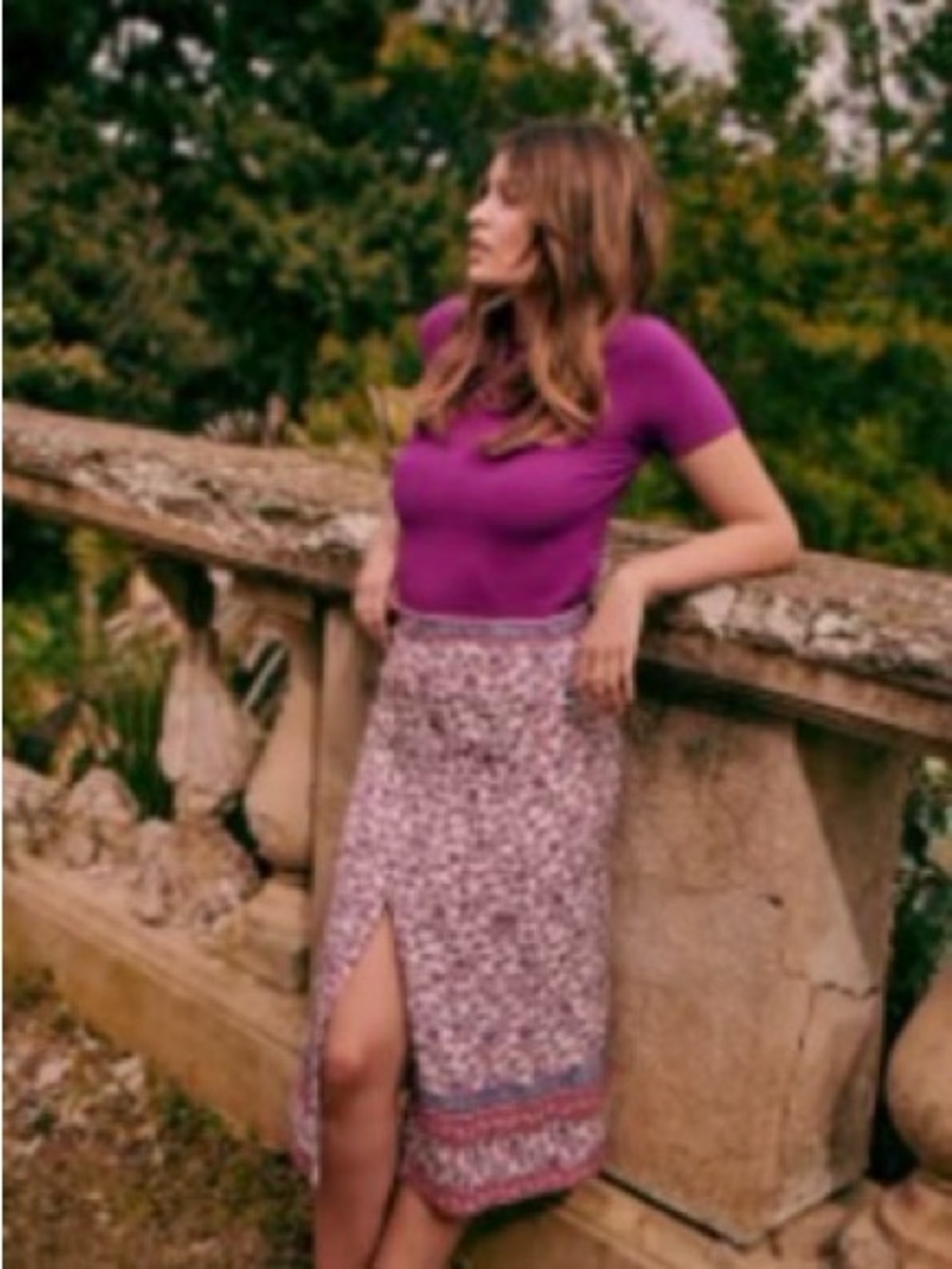 Sezane Dorothy purple top short sleeve sz S